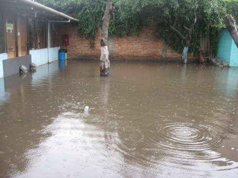 Flooded school buildings on March 23, 2015.  The fourth flood in the last 6 months.